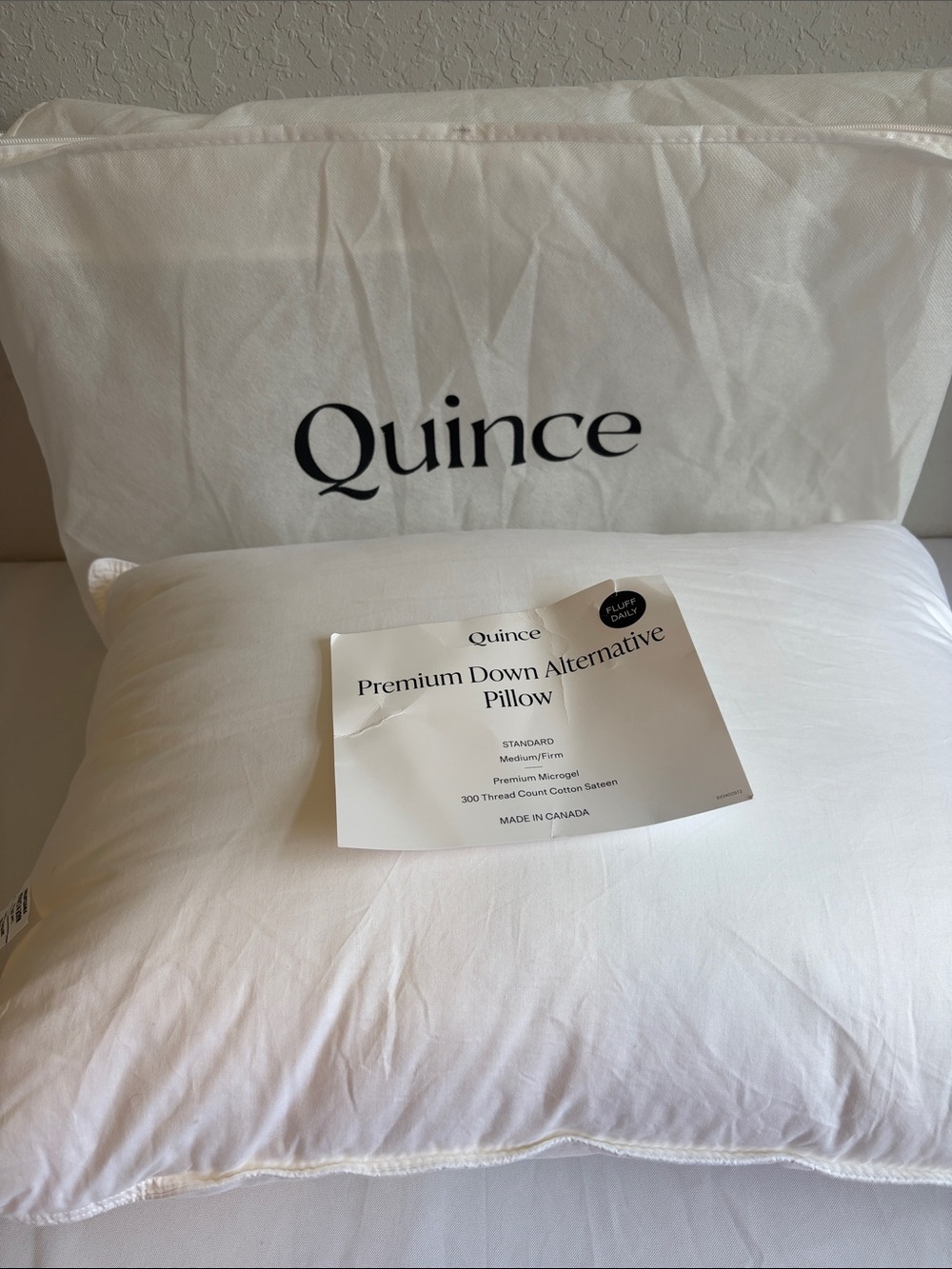 Quince Premium Down Alternative Pillow Standard Medium/Firm